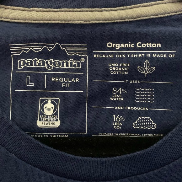 PATAGONIA Organic Cotton Regular Fit P-6 Logo Responsibill-Tee‎ T-Shirt - Picture 5 of 7